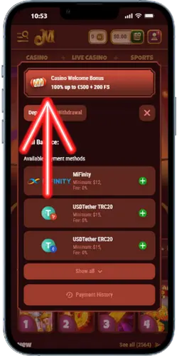 Magius Casino promotions section